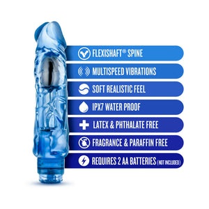 Wild Ride Realistic 9 in. Vibrating Dildo Blue