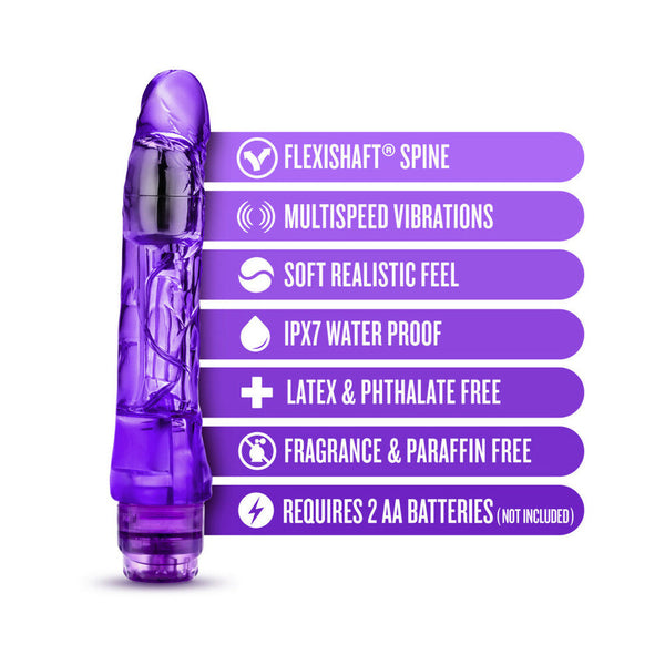 Mambo Vibe Realistic 9 in. Vibrating Dildo Purple