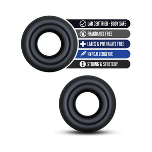 Donut Rings Oversized Cockring 2-Pack Black