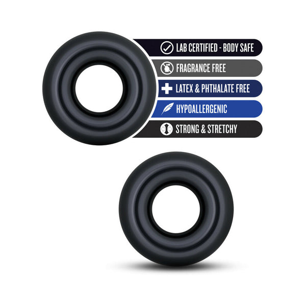 Donut Rings Oversized Cockring 2-Pack Black