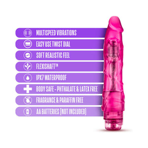 Vibe 1 Realistic 9 in. Vibrating Dildo Pink