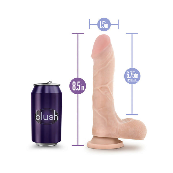 Mister Perfect 8.5 in. Posable Dual Density Dildo with Balls Beige