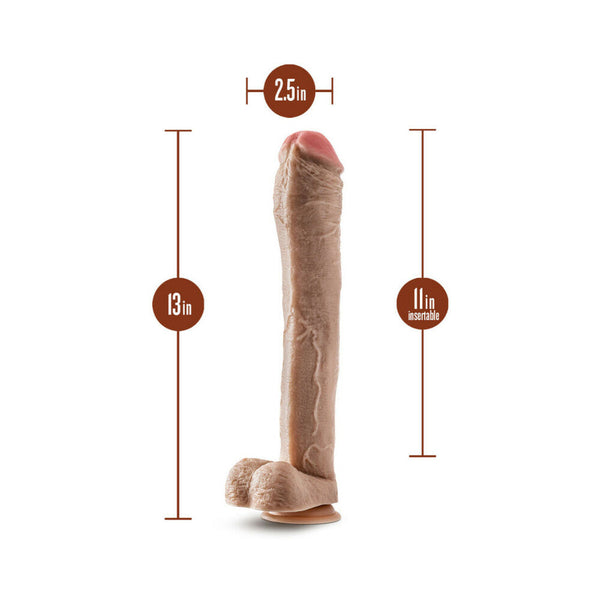 Hung Rider Lil John Realistic 13 in. Dildo with Balls Beige