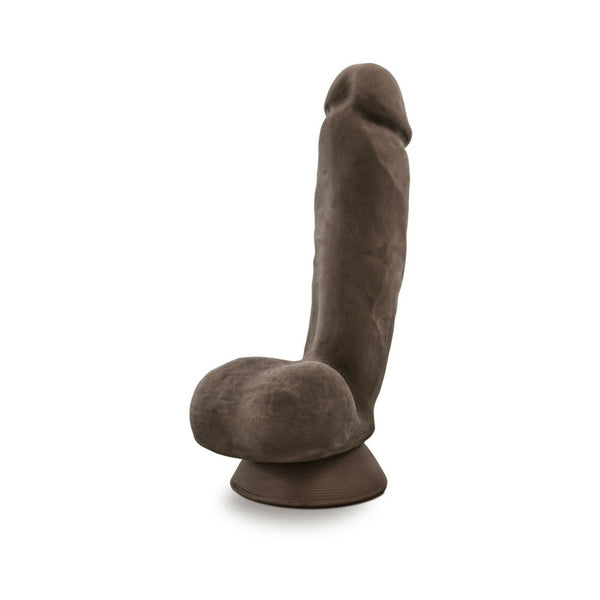 Jerome 8.5 in. Posable Dual Density Dildo with Balls & Suction Cup Brown