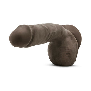 Jerome 8.5 in. Posable Dual Density Dildo with Balls & Suction Cup Brown