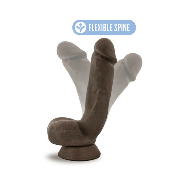 Jerome 8.5 in. Posable Dual Density Dildo with Balls & Suction Cup Brown