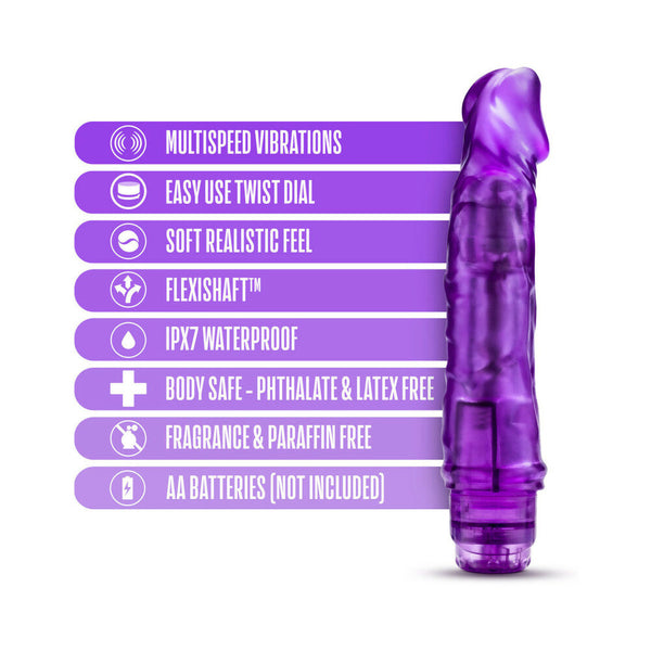 Vibe 6 Realistic 9.25 in. Vibrating Dildo Purple