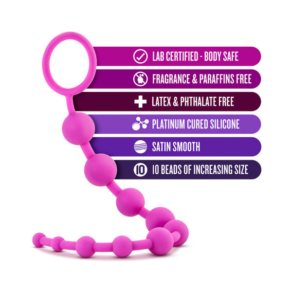 Silicone 10 Beads for Anal Play Pink