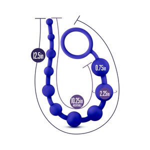 Silicone 10 Beads for Anal Play Indigo