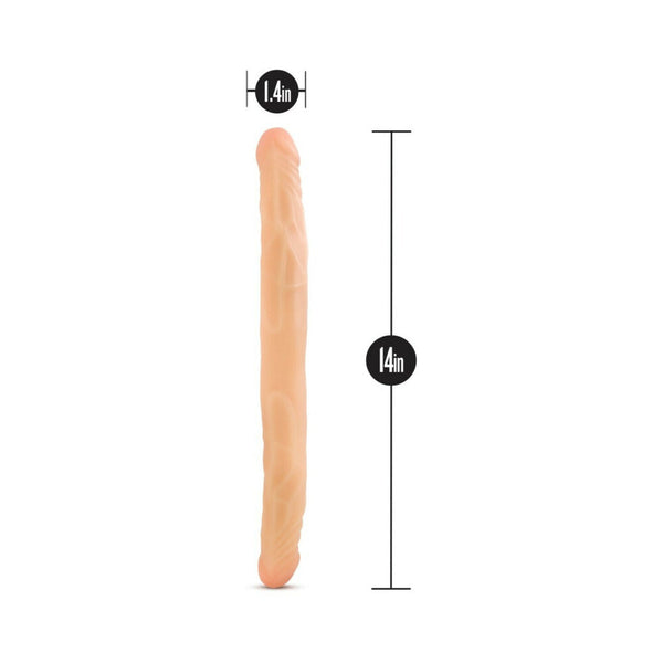 14 in. Double Dildo Beige