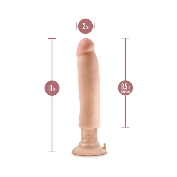 11 in. Magnum Vibrating Dong Dual Density Dildo Beige