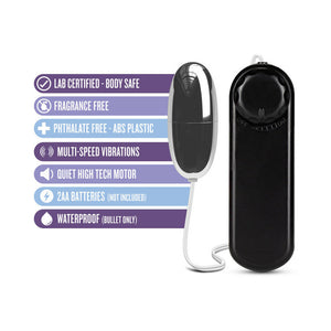 Silver Power Bullet Remote-Controlled Egg Vibrator Black