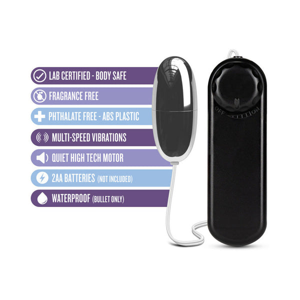 Silver Power Bullet Remote-Controlled Egg Vibrator Black