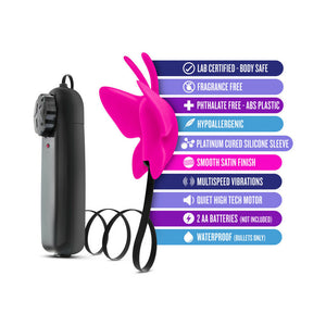 Butterfly Teaser Remote-Controlled Silicone Mini Vibrator Fuchsia