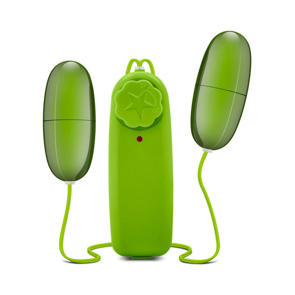 Double Pop Eggs Remote-Controlled Dual Bullet Vibrator Lime