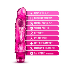 Blush Glow Dicks The Drop Realistic 8.5 in. Vibrating Dildo Pink