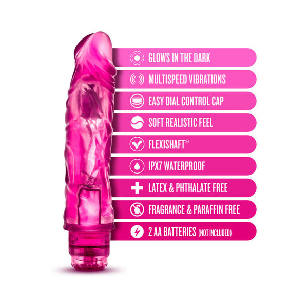 Blush Glow Dicks The Drop Realistic 8.5 in. Vibrating Dildo Pink