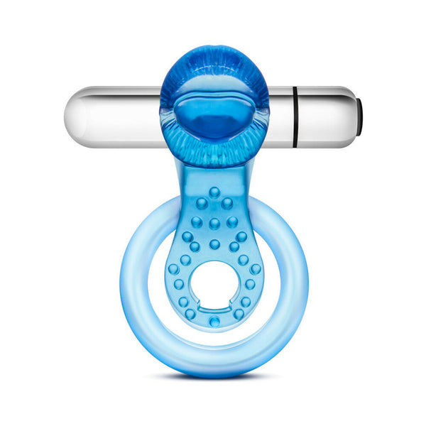 10 Function Vibrating Tongue Ring Blue