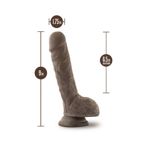Big Billy 9 in. Posable Dual Density Dildo with Balls Brown