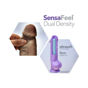 8 in. Posable Dual Density Dildo with Balls & Suction Cup Brown