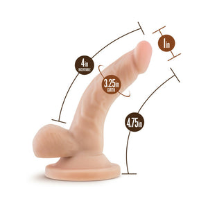 Mini Realistic 4 in. Dildo with Balls Beige
