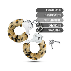 Adjustable Faux Fur Cuffs Leopard