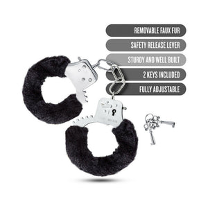 Adjustable Faux Fur Cuffs Black