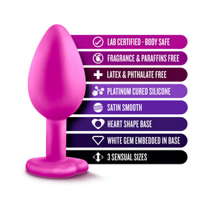 3-Piece Bling Plug Training Kit with White Gem Base Pink