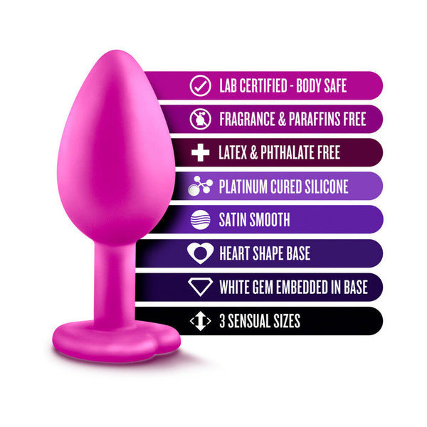 3-Piece Bling Plug Training Kit with White Gem Base Pink