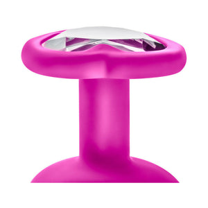 3-Piece Bling Plug Training Kit with White Gem Base Pink