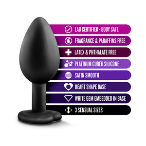 3-Piece Bling Plug Training Kit with White Gem Base Black