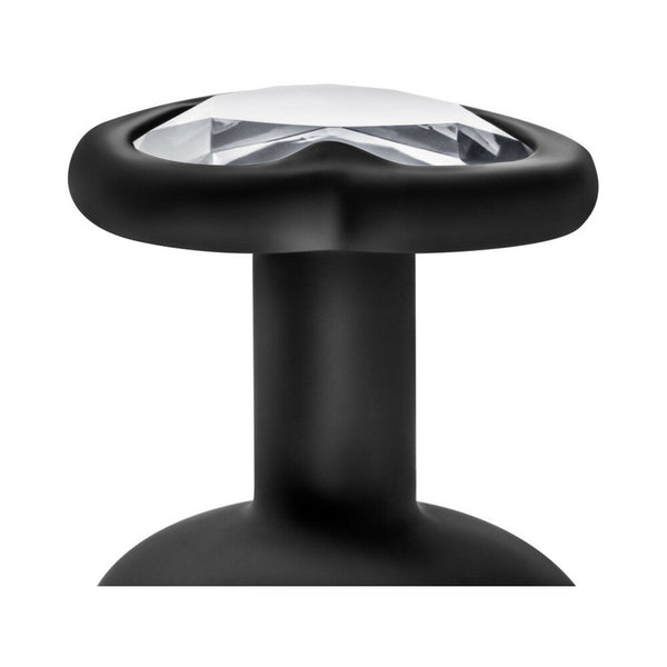 3-Piece Bling Plug Training Kit with White Gem Base Black