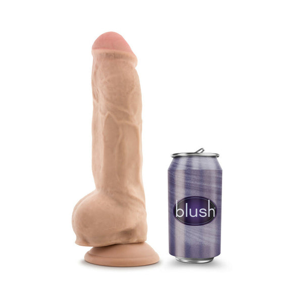 Big Boy 10 in. Posable Dual Density Dildo with Balls Beige
