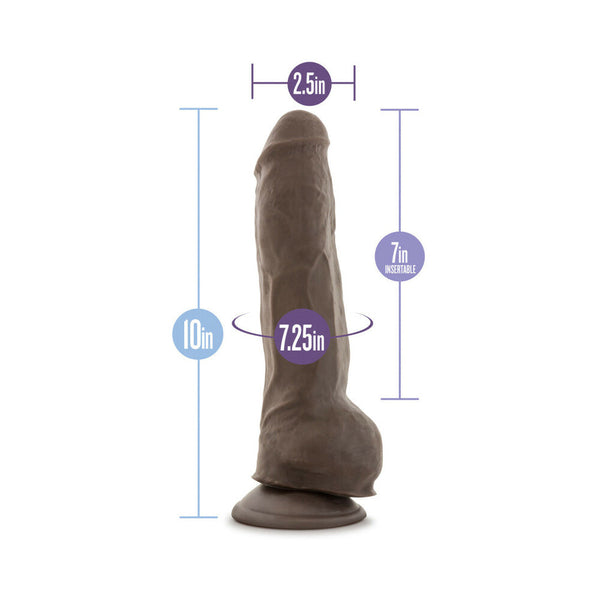 Big Boy 10 in. Posable Dual Density Dildo with Balls Brown