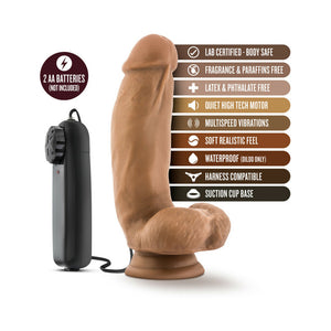 Loverboy MMA Fighter Remote-Controlled 7 in. Vibrating Dildo with Balls Tan