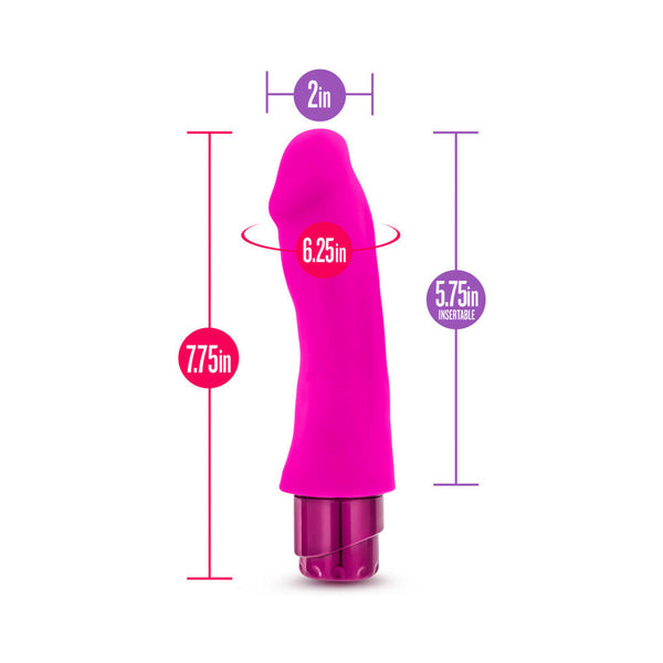 Marco 7.75 in. Silicone Vibrating Dildo Pink