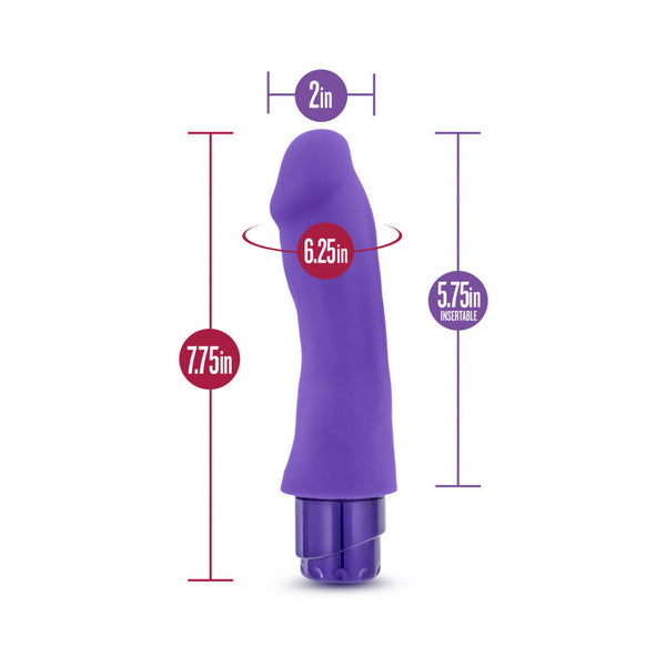 Marco 7.75 in. Silicone Vibrating Dildo Purple