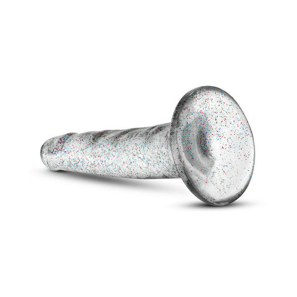 5.5 in. Glitter Dong Realistic Dildo with Suction Cup Sparkling Clear