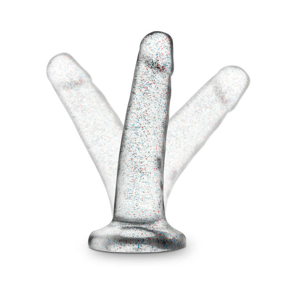 5.5 in. Glitter Dong Realistic Dildo with Suction Cup Sparkling Clear