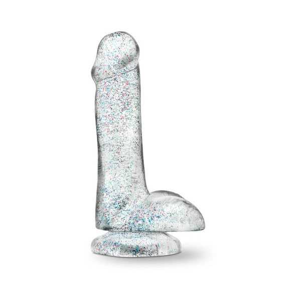 6 in. Glitter Cock Realistic Dildo with Balls & Suction Cup Sparkling Clear