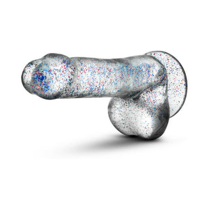 6 in. Glitter Cock Realistic Dildo with Balls & Suction Cup Sparkling Clear