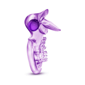 Lick It Vibrating Double Strap Cockring Purple