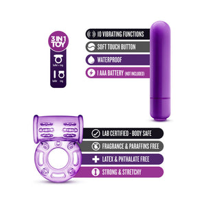 Couples Play Vibrating Cockring Purple