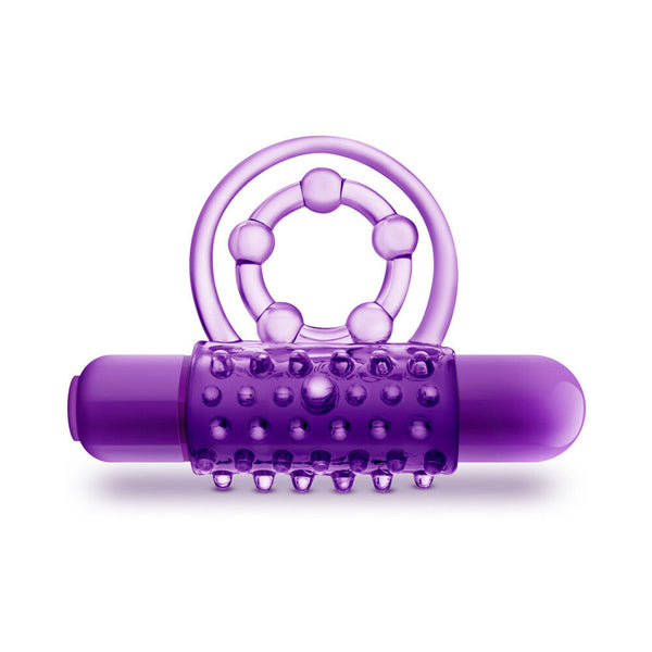 The Player Vibrating Double Strap Cockring Purple