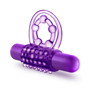 The Player Vibrating Double Strap Cockring Purple