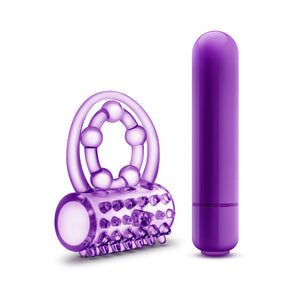 The Player Vibrating Double Strap Cockring Purple