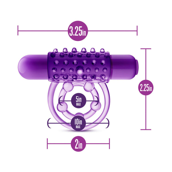 The Player Vibrating Double Strap Cockring Purple