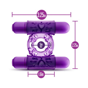 Double Play Dual Vibrating Cockring Purple