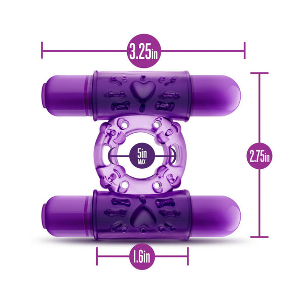 Double Play Dual Vibrating Cockring Purple