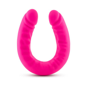 Blush Ruse Realistic 18 in. Silicone Slim Double Dong Dual Ended Dildo Hot Pink